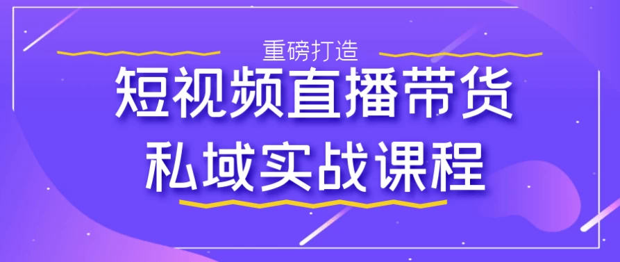 短视频直播带货私域实战课程-酷软