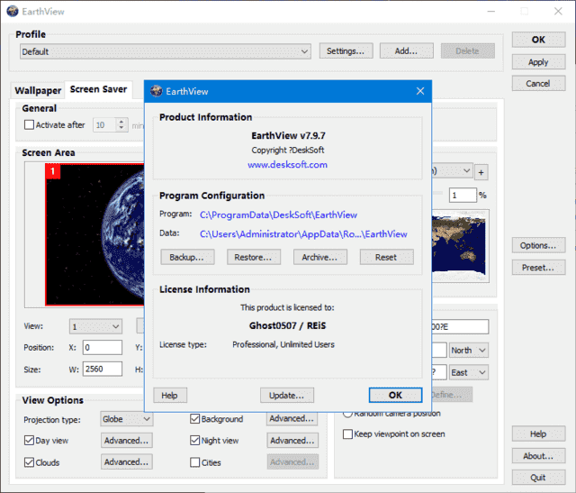 EarthView(提供卫星地球照片作为壁纸) v7.11.3 便携版-酷软